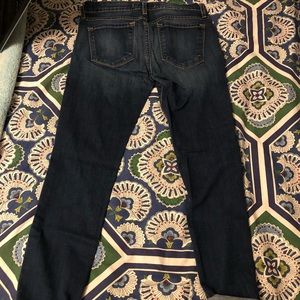 Flying Monkey cropped distressed dark wash jeans